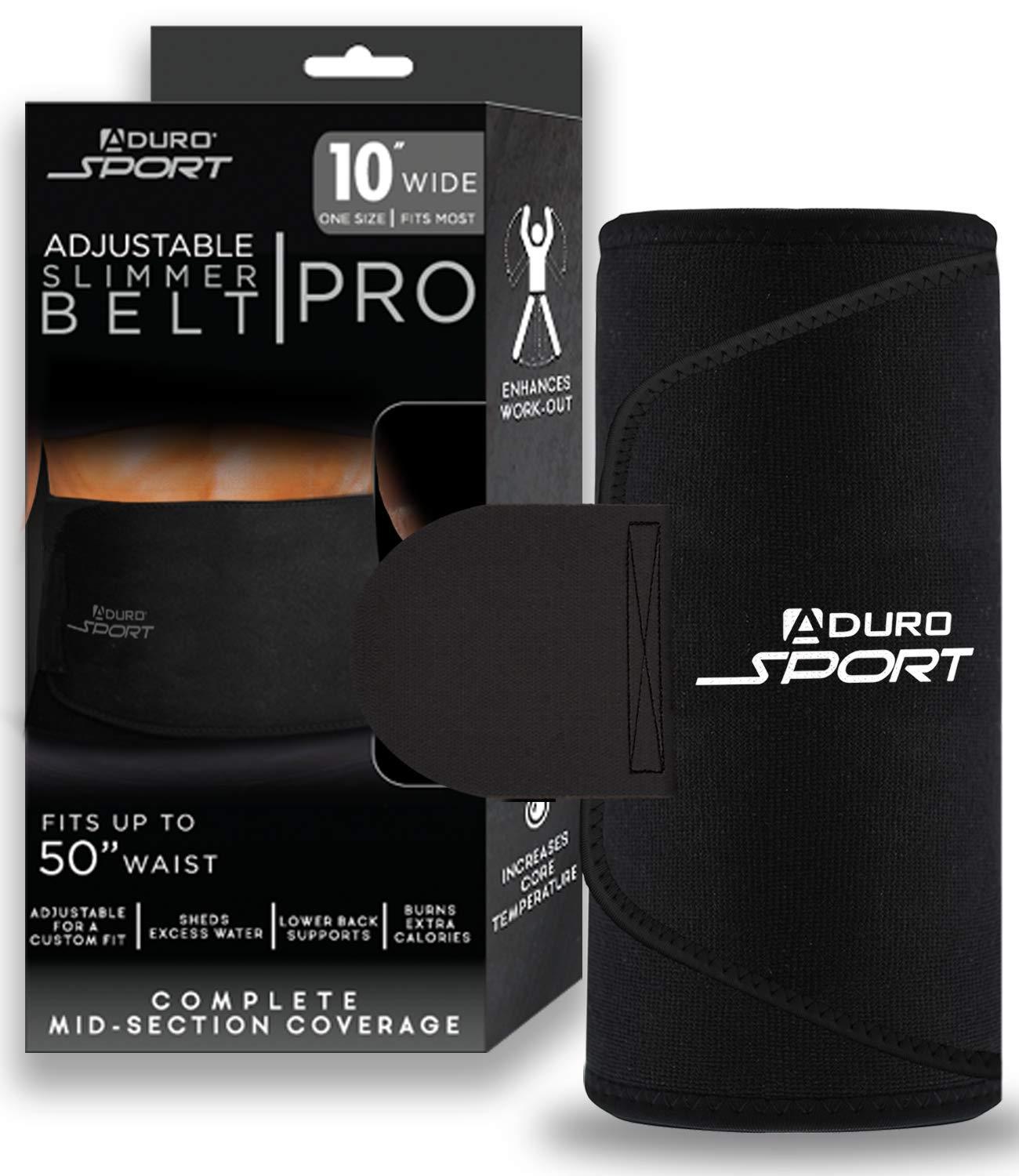  Aduro Waist Trainer for Men Women 12 Sweat Belt Waist Trimmer  Stomach Slimming Body Shaper Exercise Equipment Adjustable Belt (Black) :  Sports & Outdoors
